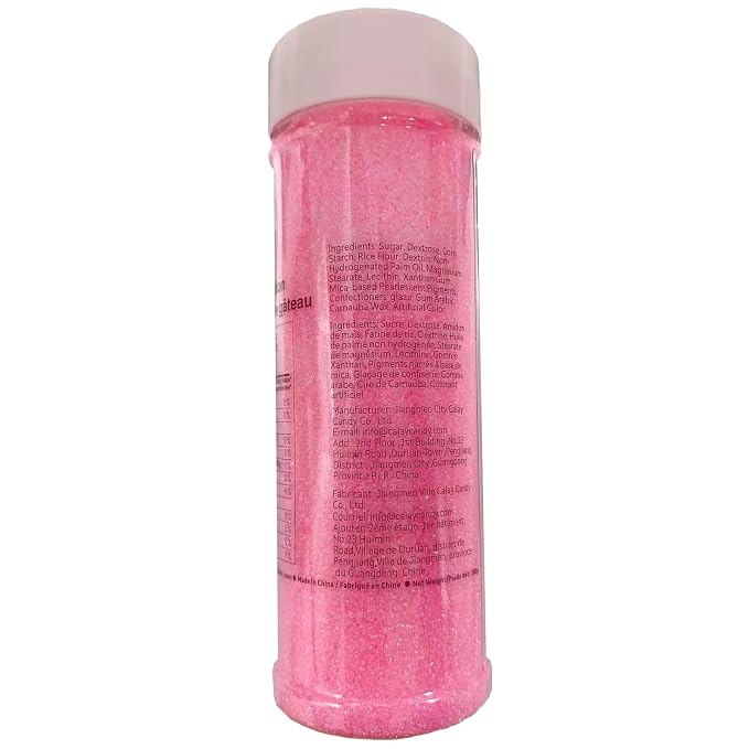 Sentovac Hot Pink Sanding Sugar for Baking Edible Sparkling Sugar Sprinkles Coarse Sugar Crystals for Baking Topping Cake Cookie Cupcake Topper Ice Cream Decoration Supplies 3.2 OZ