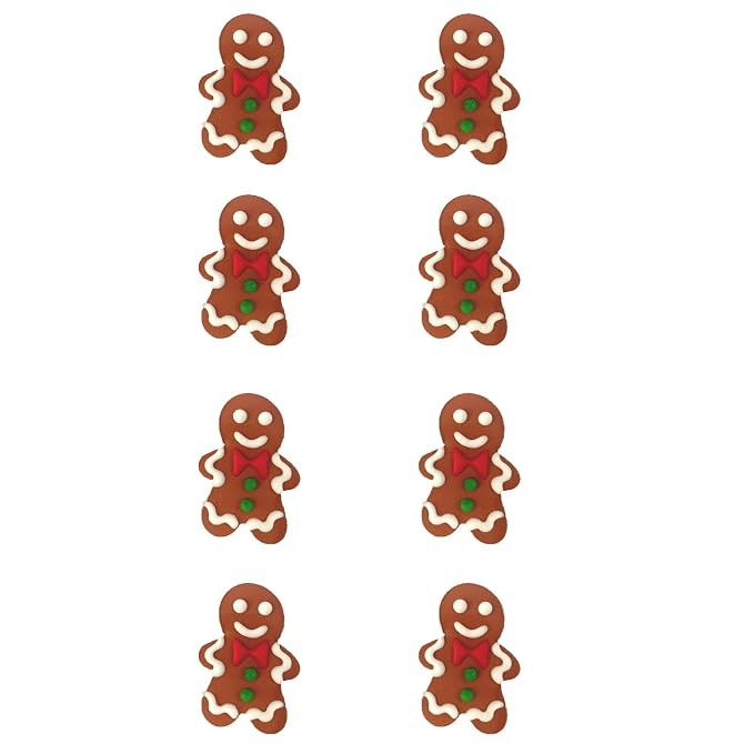 Sentovac 8 Pcs Christmas Gingerbread Man Icing Cake Decoration Edible Sprinkles DIY Candy Dessert For Cookie Cake Cupcake Topper Icing Frosting Vanlentine Halloween Christmas Decoration Supplies