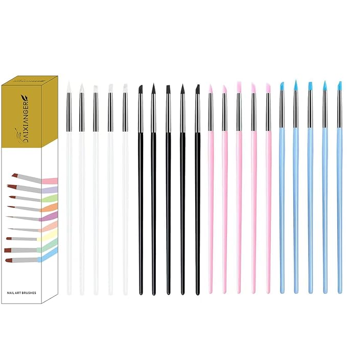 20Pcs Silicone Sculpting Tools, Colorful Clay Sculpting Tools, Multi-Shape Silicone Brushes, Pottery Modeling Tools for Polymer Clay, Ceramics, Nail Art, Fondant & Craft DIY
