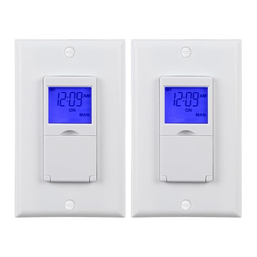 BN-LINK 7 Day Programmable in-Wall Timer Switch for Lights, Digital Light Switch Timer Indoor, Single Pole and 3 Way (Compatible with SPDT) Both Use, Neutral Wire Required, Blue Backlight, ETL Listed