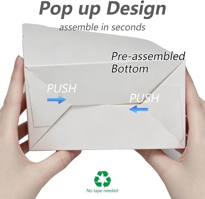 Aosric Small White Gable Boxes 3.5 x 3.5 x 6.3 In, 30 Pack | Premium Cardstock Party Favor Boxes with Handles for Wedding, Baby Shower, Bakery, Cookies, Treats & Retail Packaging