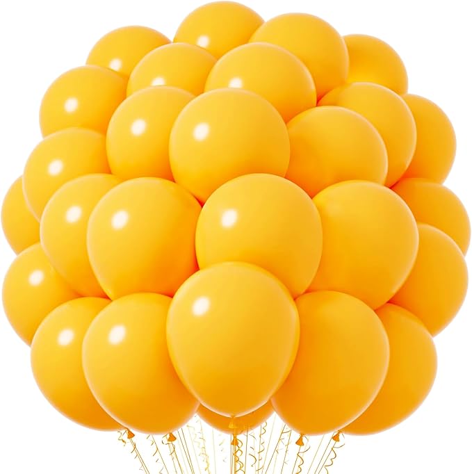 Voircoloria Lemon Yellow Balloons, 66pack 12inch Mustard Yellow Latex Party Balloons for Birthday Baby Shower Graduation Wedding Gender Reveal Anniversary Party Decorations