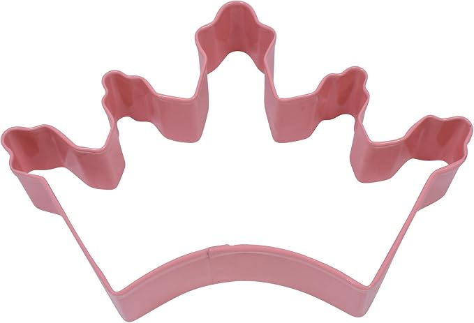 Crown Cookie Cutter 5 Inch Pink Coated