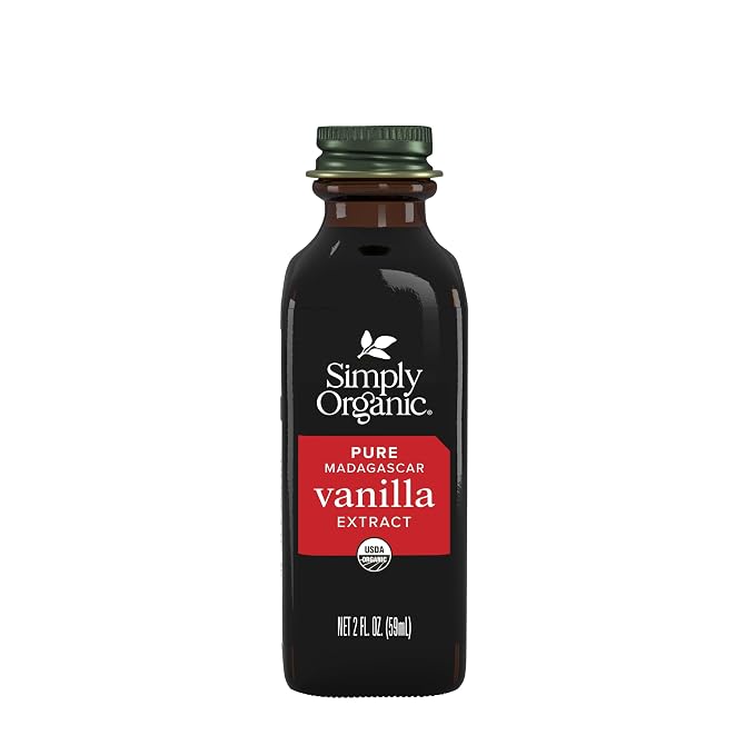 Simply Organic Pure Madagascar Vanilla Extract, 2-Ounce Glass Jar, Certified Organic, Sugar-Free Flavor For Smoothies