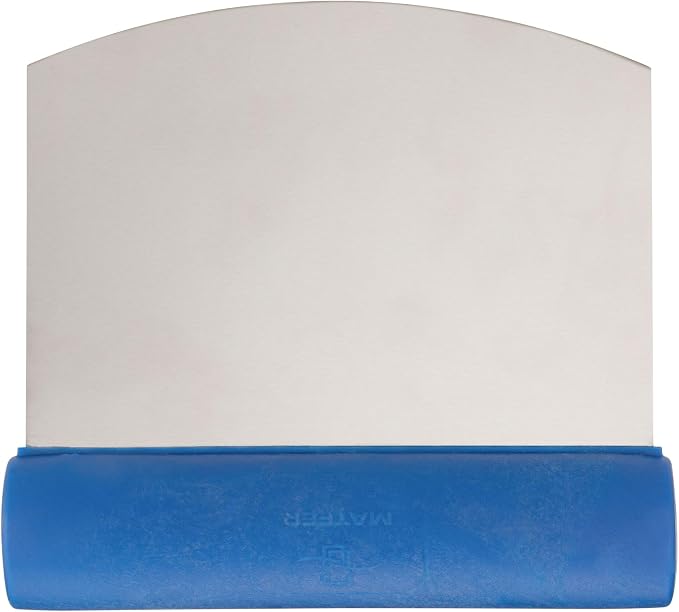 Matfer Bourgeat Stainless Steel Bench Scraper & Multi-Purpose Dough Cutter, Curved Edge, Rigid Edge
