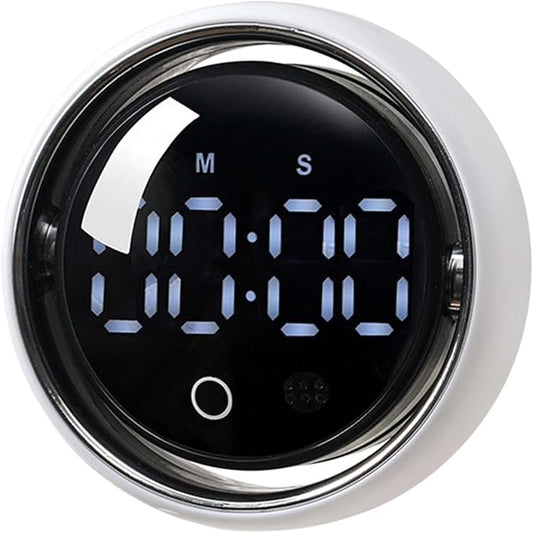 Magnetic Kitchen Timer - Smart Voice Activated Countdown Device | Digital Rotary Knob Magnet Timer | for Adults Chefs Student Study Fitness Baking Learning Teaching