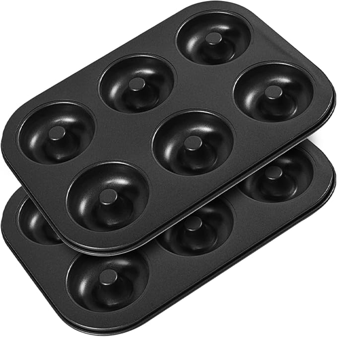 Shudyear 2 Pc Donut Pan Doughnut Baking Pan Nonstick Carbon Steel Baking Mold for Homemade Donuts Dessert Baking Oven Tray