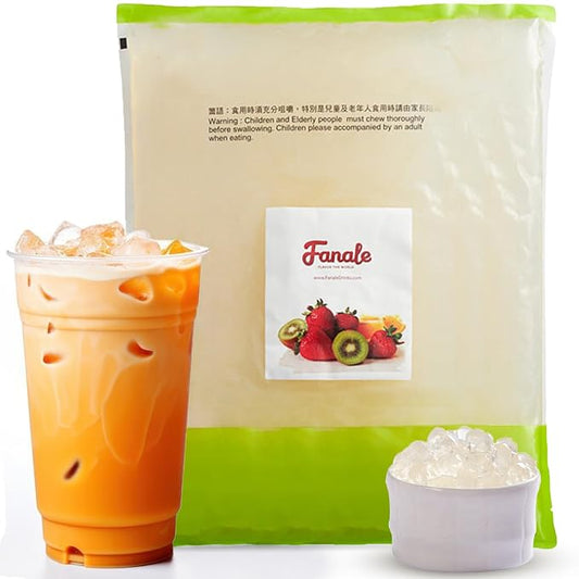 Fanale Crystal Agar Boba Jelly Ball, Ready to Serve, Soft Chew Texture, Instant Crystal Boba Pearls for Bubble Tea, Frozen Yogurt, Shaved Ice & Dessert’s Topping (4.4 lb/bag)