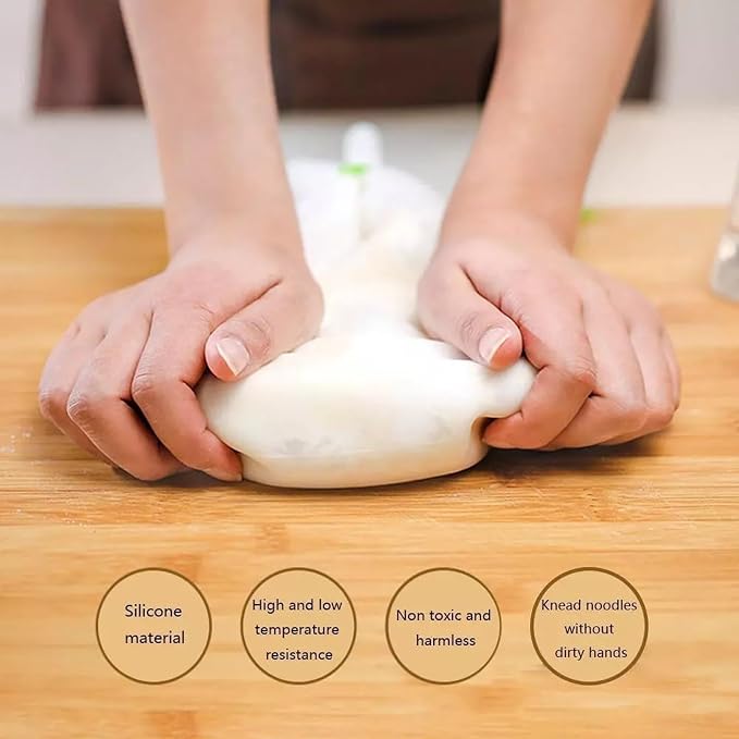 Reusable Food-Grade Silicone Dough Kneading Bag, Non-Slip Flour Mixing Tool, Versatile Bread Pastry Pizza Tortilla Kneading Bag