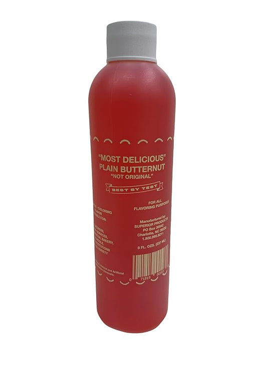 Superior Flavors 8oz Bottle | Cooking and Baking Flavoring | Delicious Substitute for Vanilla Extract | Water Based, and Alcohol Free (Plain Butternut)