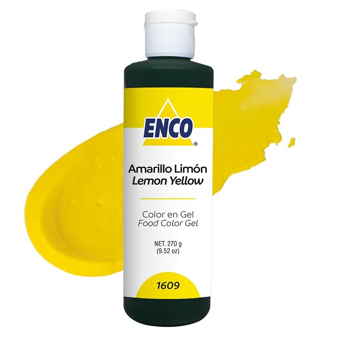 ENCO Food Coloring Gel Yellow Lime 8.8 oz (250g) Concentrated, Vegan