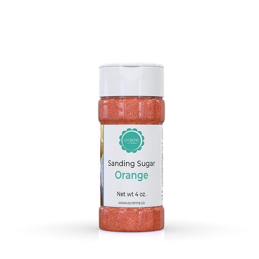 O’Creme Sanding Sugar for Cookie Decorating – Eye-Catching Orange Sugar Crystals for Unique Cake Toppings – Extra Sugar for Cake Toppings, Cupcakes and Cookies – Ideal Decoration Solution - 4 Ounce, Orange