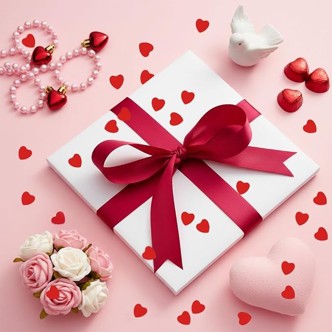 Heart Confetti, Valentines Day Heart Glitter Confetti Decorations, 50g Red Metallic Foil Sequins Sprinkles Table Decorations for Valentine's Day Wedding Home Birthday Anniversary Party Supplies