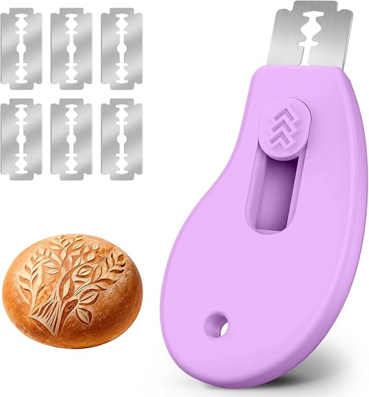 Bread Lame Sourdough Scoring Tool, Extractable & Magnetic Bread Scoring Tool, Bread Scoring Knife for Sourdough Bread Baking, Bread Scorer Tool with 5 Replaceable Razor Blades