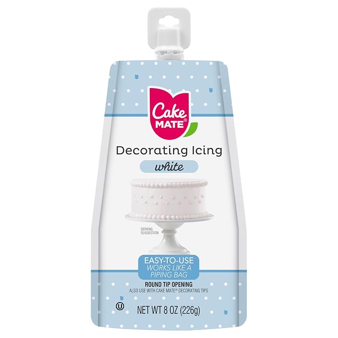 Cake Mate Decorating Icing Red, White & Blue Bundle – Great for Decorating Cakes, Cookies & More | Valentines Decorating, Holidays (three 8oz Pouches)