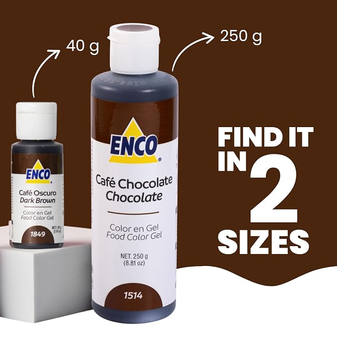 ENCO Food Coloring Gel Dark Brown 1.41 oz (40g) Concentrated, Vegan
