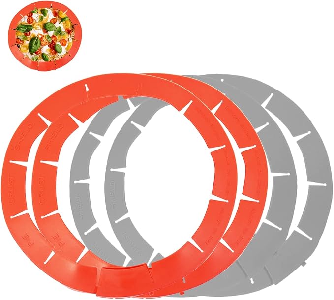 Adjustable Pie Crust Shield Protector Pie Edge Protector Tools Round Silicone Baking Cake Pizza Cover BPA-Free for Halloween Christmas Baking Fits 8-11.5 Inches Pie
