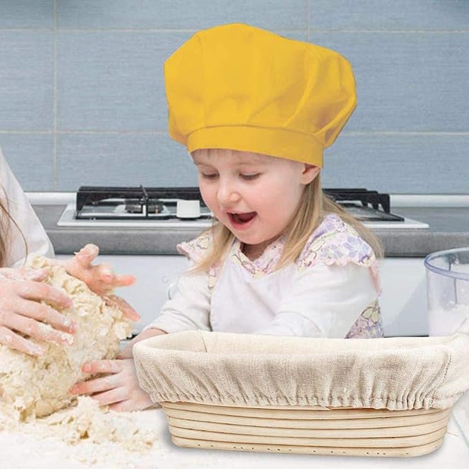 10 inch Oval Bread Proofing Basket Set of 2,Sourdough Bread Rising Bowl with Cloth Liner,Bread Baking Supplies for Professional Home Bakers