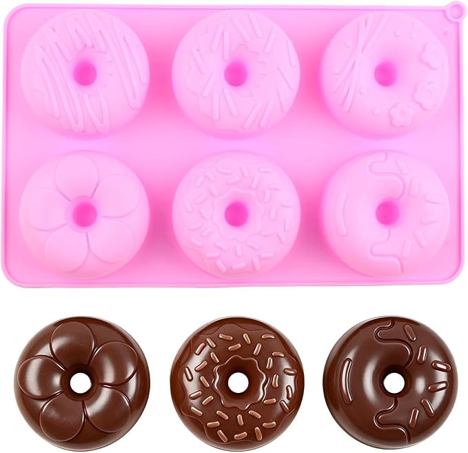 Donut Silicone Chocolate Molds Pattern Doughnut Candy Mold | 6 Cavity For Candy Chocolate Cake Decoration