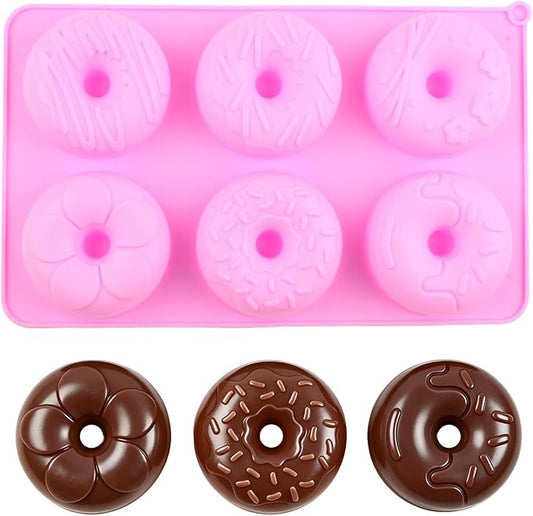 Donut Silicone Chocolate Molds Pattern Doughnut Candy Mold | 6 Cavity For Candy Chocolate Cake Decoration