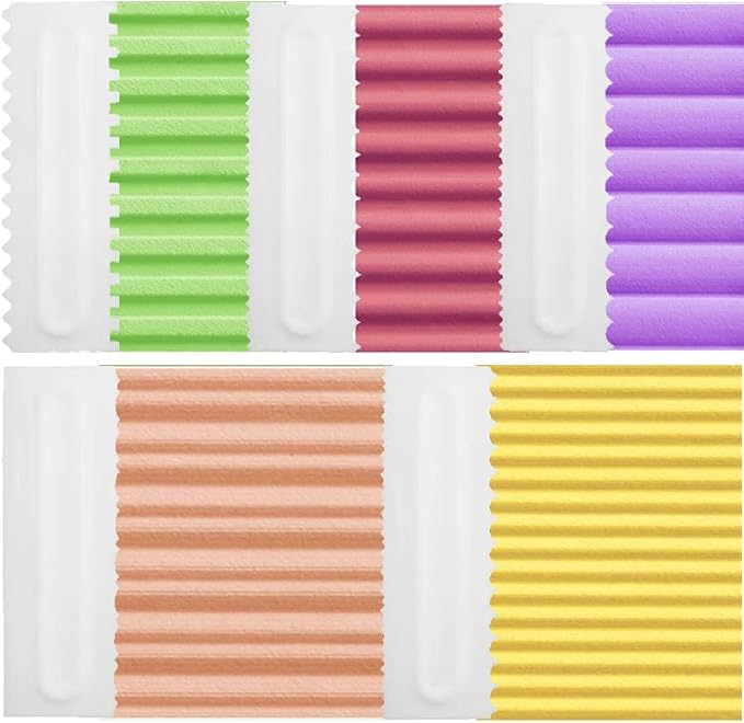 Cake Scraper Set of 9 Packs, Cake Scraper Smoother Set, Adjustable Icing Scraper Polisher Tool, Cake Decorating Comb, Icing Smoother Plastic Sawtooth Cake Icing Kitchen Baking Cake Edge (Pink)