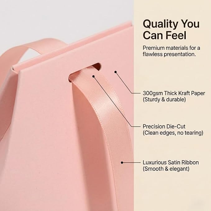 Rowcay Small Gift Boxes with Ribbons, 16 Pack Pink Foldable Empty Gift Boxes for Wedding Party Favors, Cookies, Candy, Jewelry, Small Presents, Gift Packaging and Favor Displays