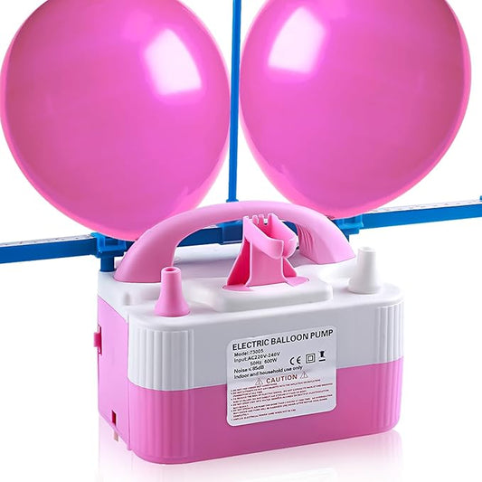 Balloon Pump Electric,110V 600W Balloon Blower Inflator Dual Nozzle Air Pump Balloons Inflator for Decoration, Party, Sport,Gifts:2 Balloon Tying Tools