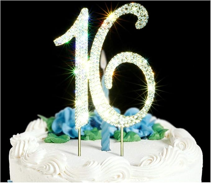 Scotamalone16 Cake Topper Premium Bling Rhinestone Diamond Gems