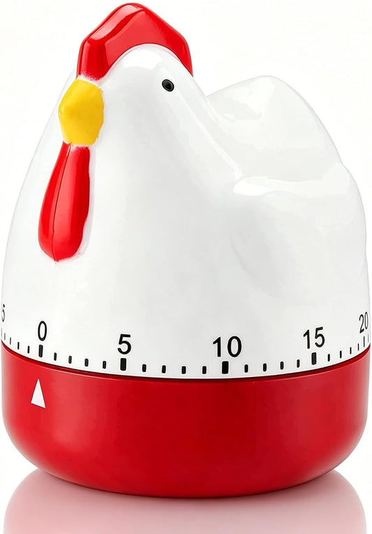 Kitchen Timer Cute, Mechanical Chicken Egg Timer, Up to 60 Minutes, Chicken Mechanical Wind Up Timer for Cooking, Children’S Study, Timing Reminder, Home Decor