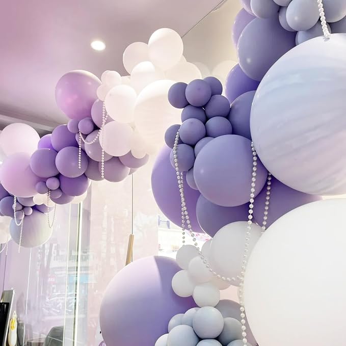 Voircoloria Lilac Purple Balloons, 66pack 12inch Faded Purple Latex Party Balloons for Wedding, Birthday, Graduation, Bridal Shower, Baby Shower, Gender Reveal, Anniversary Party Decorations
