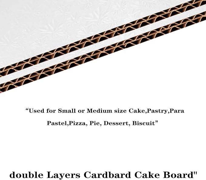 10 Inch Round Cake Boards, 10PACK White Cake Drums, Sturdy Cake Cardboard Bases para Pasteles for Pastry Baking, Wedding,Party, Fathers Day Pizza Desserts 1/4 Inch Thick