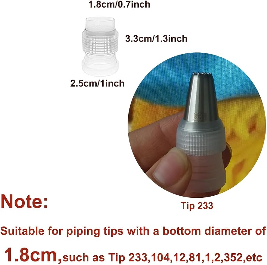 Couplers for Piping Bags,Standard Couplers for Small Decorating & Filling Tips,12 Pcs
