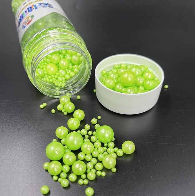 Christmas Sprinkles Edible Green Pearls Sugar Candy Cupcake Cake Topper 130g/ 4.6oz, Decorative Glitter Sprinkle Mix for Baking, Cake and Cookie Decorating