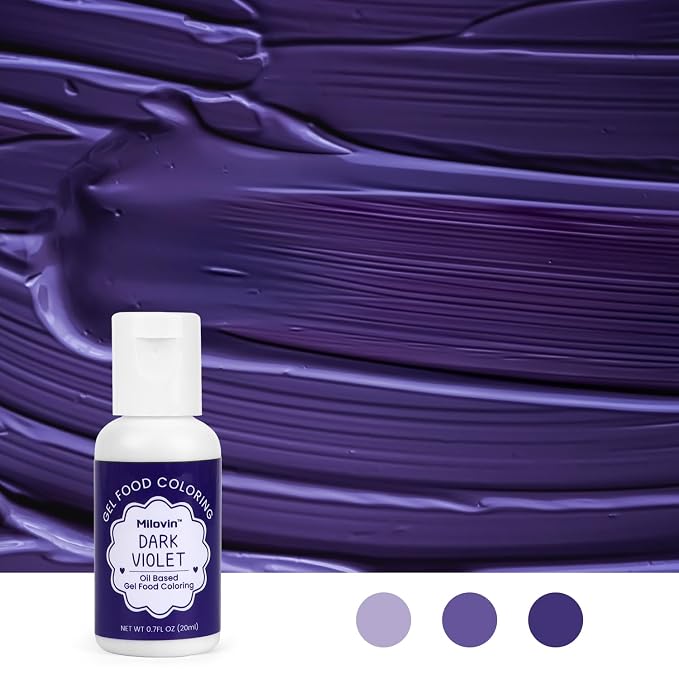 Oil Based Food Coloring for Chocolate, 20ml Edible Violet Oil Based Food Coloring Gel for Cake Decorating, Sugar, Candy Melts, Baking, Cookies, Icing Frosting, Meringues, Cream- 0.7 Fl. Oz(Violet)