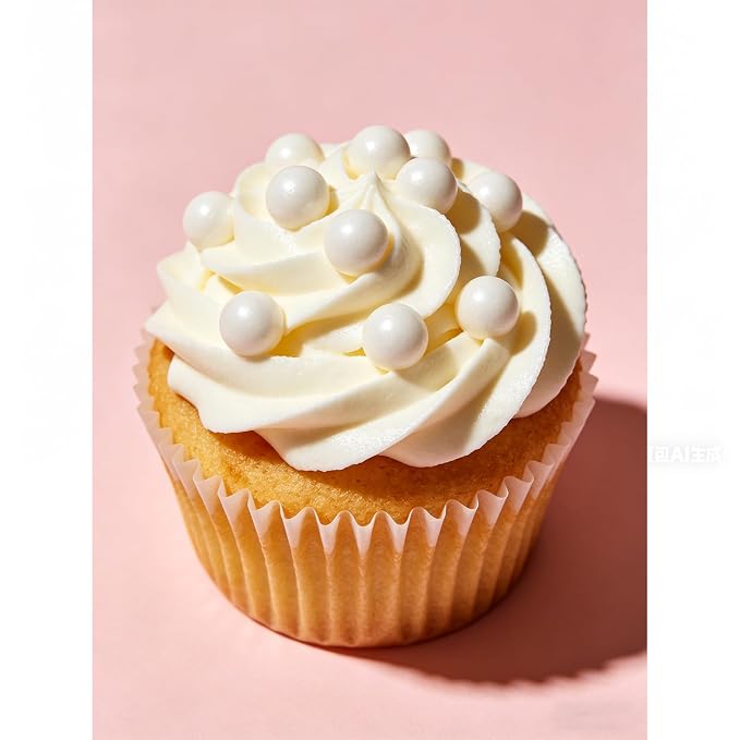 Weraru Edible White Pearl Sugar Sprinkles Candy Mixing Size Baking Edible Cake Decorations Cupcake Toppers Cookie Decorating Celebrations Wedding Shower Party Chirstmas Supplies 130g/ 4.58oz