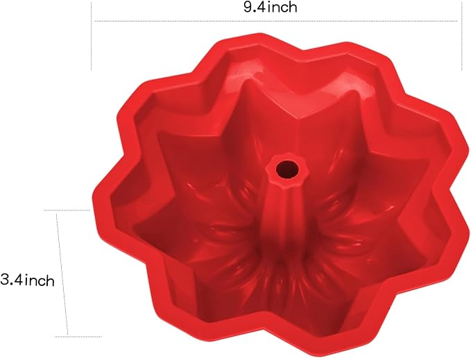 AVIDON 9.5inch Cake Pan, Fluted Tube Cake Pan for Cupcakes, Donuts, Muffins, 1 packs Non-stick Silicone Baking Molds (9.5 inch pan)