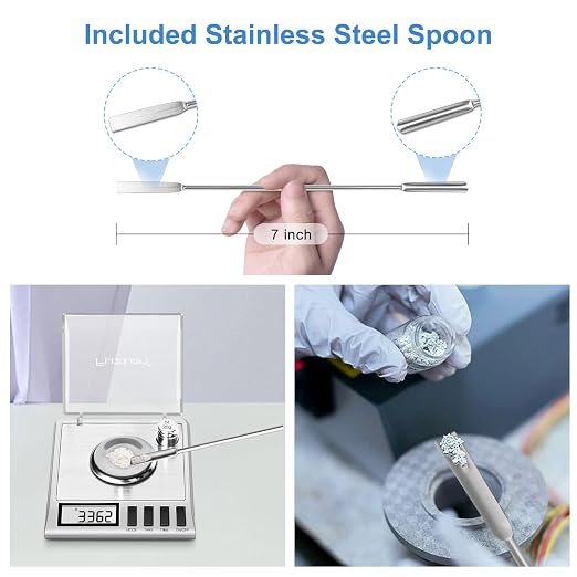 Fuzion Milligram Scale, 50g/0.001g Digital Milligram Scale with Calibration Weights, Jewelry and Gem Scale, Mg Scale for Powder, Reloading, Includes Scoop, Powder Pan and Tweezers