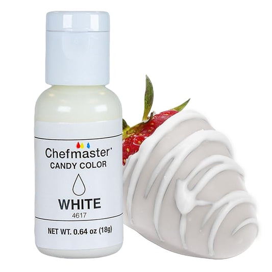 Chefmaster White Candy Color | True-Tone Shades | Oil-Based | Professional-Grade Dye | Chocolate, Strawberries, Cake Pops | Decorating | Easy-to-Use | Manufactured in the USA | 0.70 oz