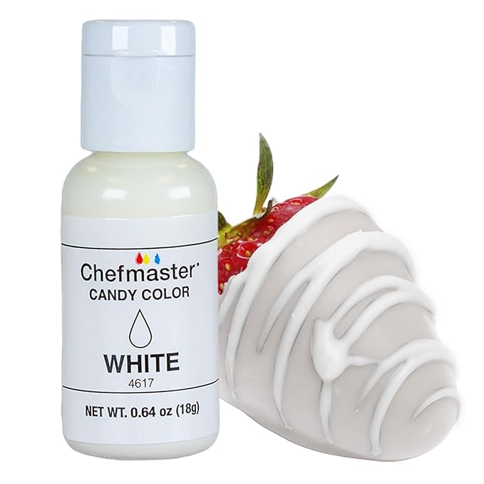 Chefmaster White Candy Color | True-Tone Shades | Oil-Based | Professional-Grade Dye | Chocolate, Strawberries, Cake Pops | Decorating | Easy-to-Use | Manufactured in the USA | 0.64 oz