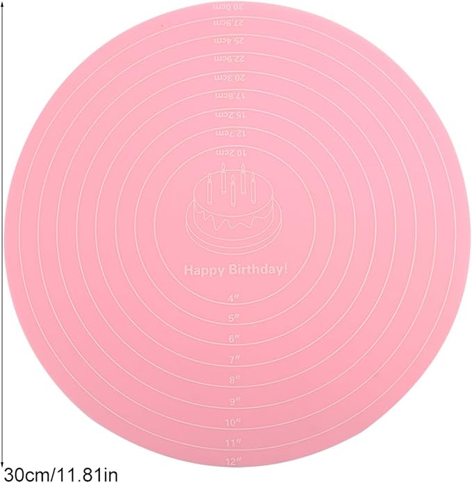 Baking Mat Round Silicone Pastry Mat, Nonslip Sheet Mat with Measurement, Nonstick Dough Rolling Mat Food Grade Silicone Counter Mat for Making Cakes Cookies Macarons Bread and Pastry