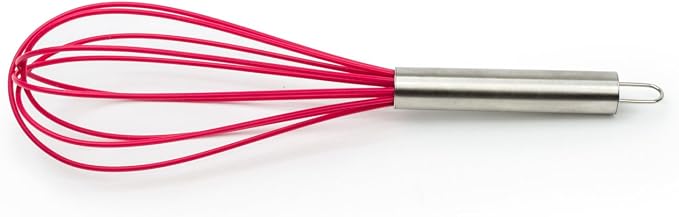 Fox Run Brands Raspberry Silicone Whisk, 3.5 x 3.5 x 11.75 inches, Pink