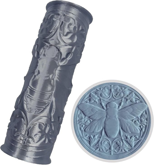 Pottery Clay Bee Texture Roller,Polymer Molding Art Hand Rollers Tools,Embossing Pattern Rolling Pins for DIY Crafts Making,4.1 Inches,Bee,1 Piece