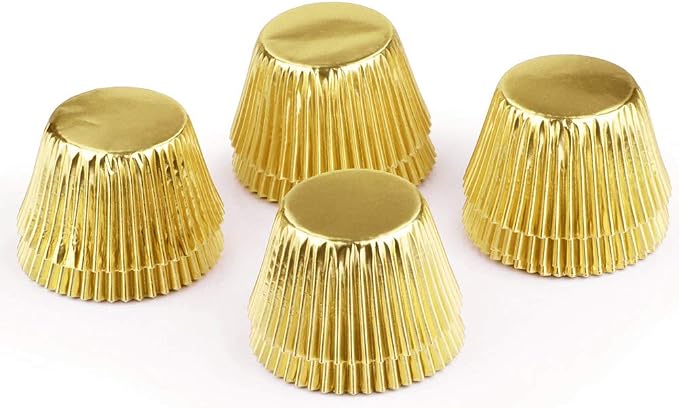 Gifbera Gold Foil Jumbo Cupcake Liners Metallic Large Muffin Baking Cups, 160-Count