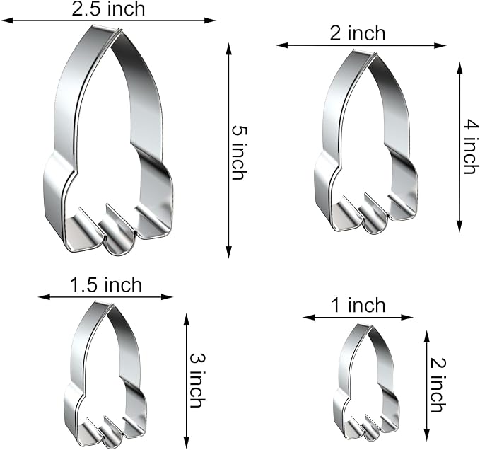 Rocket Cookie Cutter Set Large - 5 Inch, 4 Inch, 3 Inch, 2 Inch - 4 Piece Space Cookie Cutters Shapes Molds - Stainless Steel