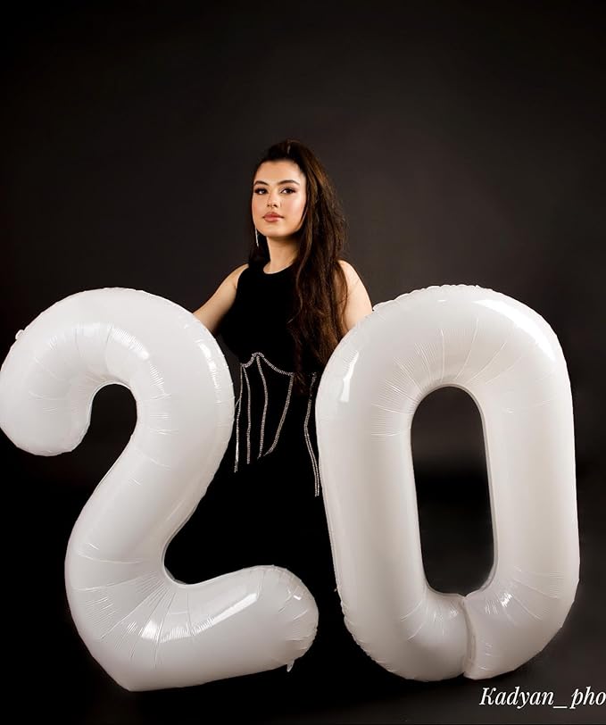 White Number 16 Balloon 40 inch, 16 Number Balloons, 16th White Birthday Decorations for Girls Boys 16 Year Old Party Supplies