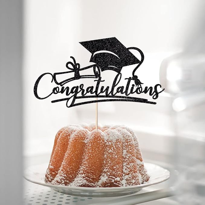 Congratulations 2026 Graduation Cake Topper,Congrats Grad Cake Decor - 2026 High School; College;Senior Graduation Party Decorations Supplies (black)