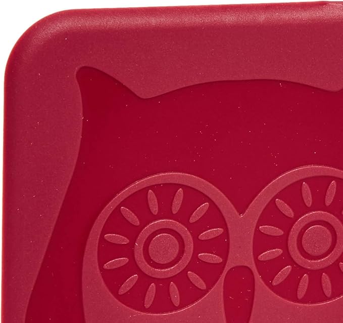 Tovolo Nylon Owl Set of 3 Pan, Reinforced Dishwashing Tool, Durable Plastic Dish Scrapers Safe for Nonstick Cookware & Cast Iron Skillets, Pink (Pack of 2)