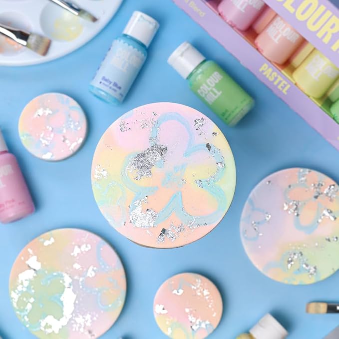 Colour Mill Edible Food Paint Blend, Pastel Pack - 6 Food Colors, Each 20mL | 6 Dessert-Coating Colors: Baby Blue, Baby Pink, Lavender, Lemon, Mint & Peach