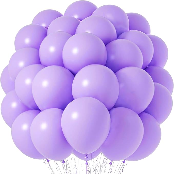 Voircoloria Pastel Purple Balloons, 66pack 12inch Light Purple Latex Party Balloons for Birthday Baby Shower Graduation Wedding Gender Reveal Anniversary Party Decorations