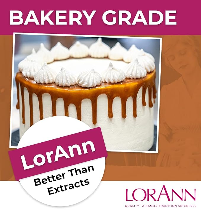 Lorann Oils Caramel Bakery Emulsion: Rich, Perfect for Boosting Sweet Caramel Notes in Cakes, Cookies & Desserts, Gluten-Free, Keto-Friendly, Extract Substitute Essential
